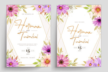 WATERCOLOR CHRYSANTHEMUM WEDDING invitation card set