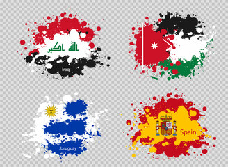 paint spot of flag en transparent background