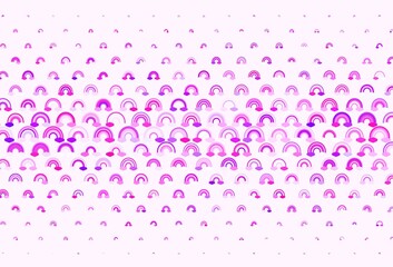 Light Purple, Pink vector template with rainbow signs.