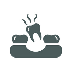 Dental loose, medical icon. Gray vector graphics.