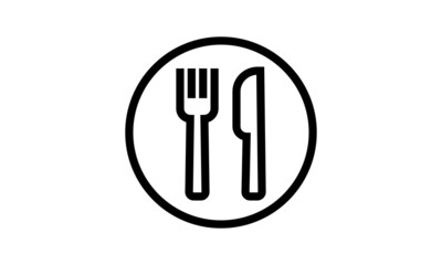 knife fork plate icon line vector illustration