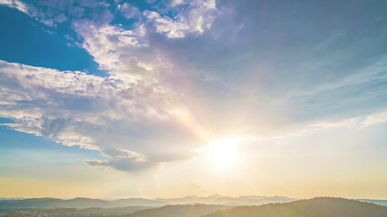 sunrise over the mountains