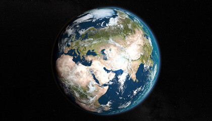 Earth with UAE seen from space - 3D rendering