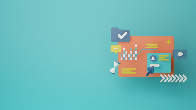 3d customer survey data analysis illustration image rendered