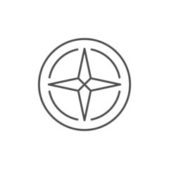 Wind rose line outline icon