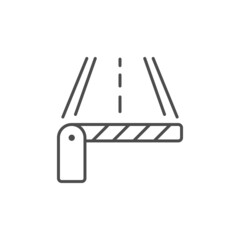 Road barrier line outline icon