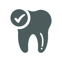 Healthy teeth icon. Gray vector graphics.