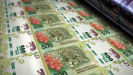 Argentina Peso money banknotes pack illustration