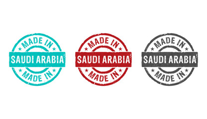 Fototapeta premium Made in Saudi Arabia stamp and stamping