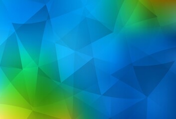 Light Blue, Green vector low poly background.