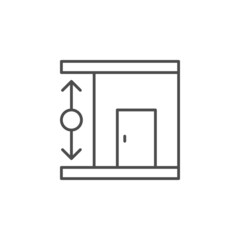 Accommodation height line outline icon