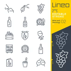 Fotobehang Lineo Editable Stroke - Wine and Oenology line icons © sharpnose