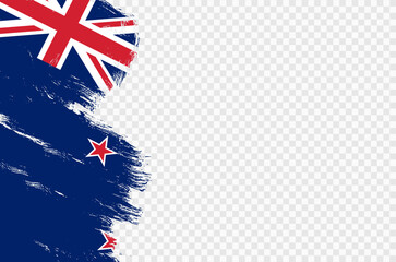 New Zealand flag with brush paint textured isolated  on png or transparent background,Symbol New Zealand,template for banner,advertising ,promote, design,vector,top gold medal winner sport country © Only Flags