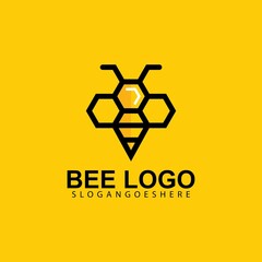 Bee Logo design vector template. Bug Logotype concept creative cute icon