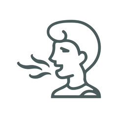 Mouth, smell, tooth icon. Gray vector graphics.