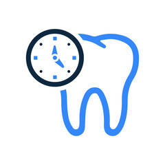 Schedule, time, tooth icon. Simple editable vector design isolated on a white background.