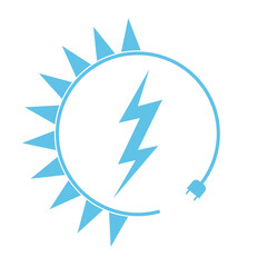 Renewable energy icon, graphic design template, lightning bolt, vector illustration