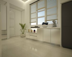 Kitchen storage cabinet in minimalist style 