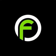 simple typography FP vector logo