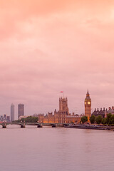 Palace of Westminster at sunset, London, UK