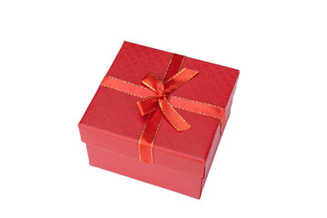 Gift box isolated on white. Red box