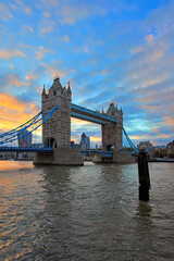 Fototapeta na wymiar Tower bridge at sunset, London, UK
