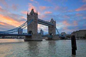 Fototapeta na wymiar Tower bridge at sunset, London, UK