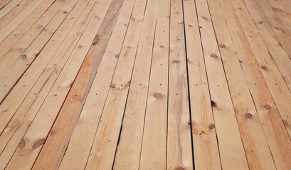 Wooden Background. Wooden flooring made of pine planks. Pine tree texture.