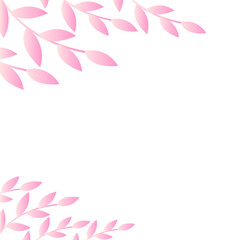 Beautiful Pink sakura leaf ornament  with gradient illustration good for beauty content