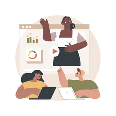Visual storytelling abstract concept vector illustration. Eye-catching design trend, best visual narrative, brand communication, user interaction, media experience, buyer journey abstract metaphor.