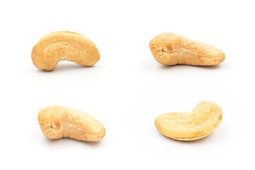 Set , cashew nut  isolated on the white background.