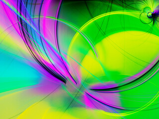 green abstract fractal background 3d rendering illustration