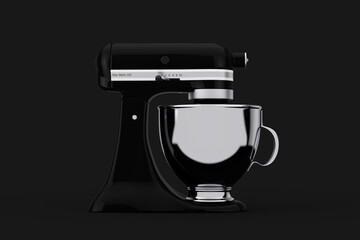 Old Black Kitchen Stand Food Mixer. 3d Rendering