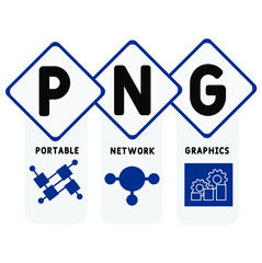 PNG - Portable Network Graphics acronym. business concept background.  vector illustration concept with keywords and icons. lettering illustration with icons for web banner, flyer, landing