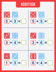 Educational math game for children. Addition for preschool children.