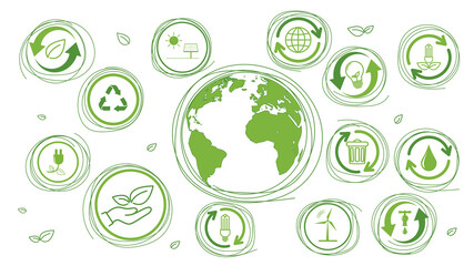 Fototapeta Sustainable development, World Environmental and Ecology friendly concept, Vector illustration obraz