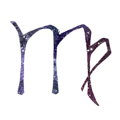  watercolor art of signs of the zodiac. Virgo