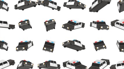 isometric minimal low poly pattern of police car 3d render © Georgiy