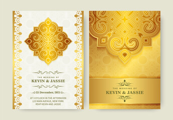 Luxury wedding invitation in mandala