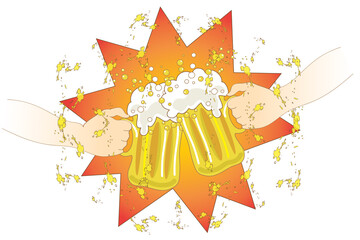 Image for beer party hands with mugs