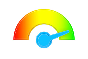 Energy or Fuel Level Meter Dial Gage Icon. 3d Rendering