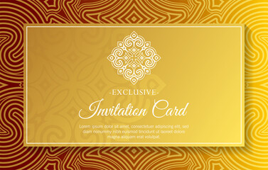 mandala style luxury gold invitation card