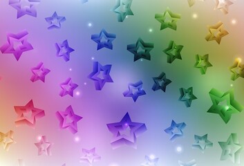 Light Multicolor vector texture with beautiful stars.