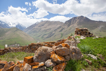 The village of Kamunta. Mountain Digoria. North Ossetia. Russia.