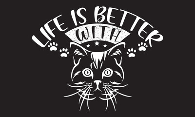 Custom awesome Cat typography t shirt design