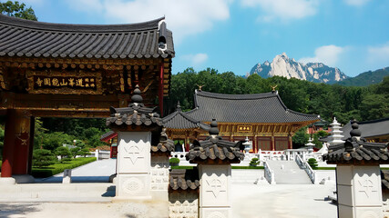 Buddhist temple at Bukhansan National Park in Seoul, South Korea