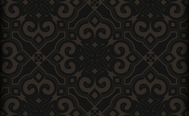 dark ethnic seamless pattern template