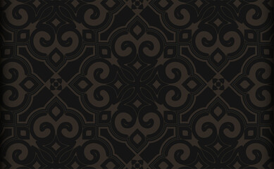 dark ethnic seamless pattern template