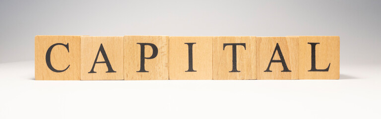 The name capital was created from wooden letter cubes.