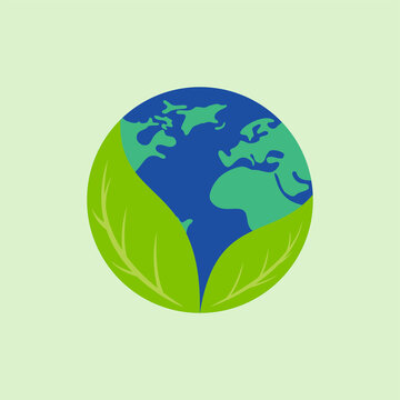 leaves and earth logo, for eco friendly concept design